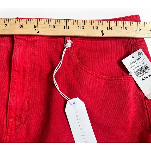 Sanctuary Denim LA Women's Red Miniskirt‎ Size 32~Return To Love~Button-up - Picture 5 of 7